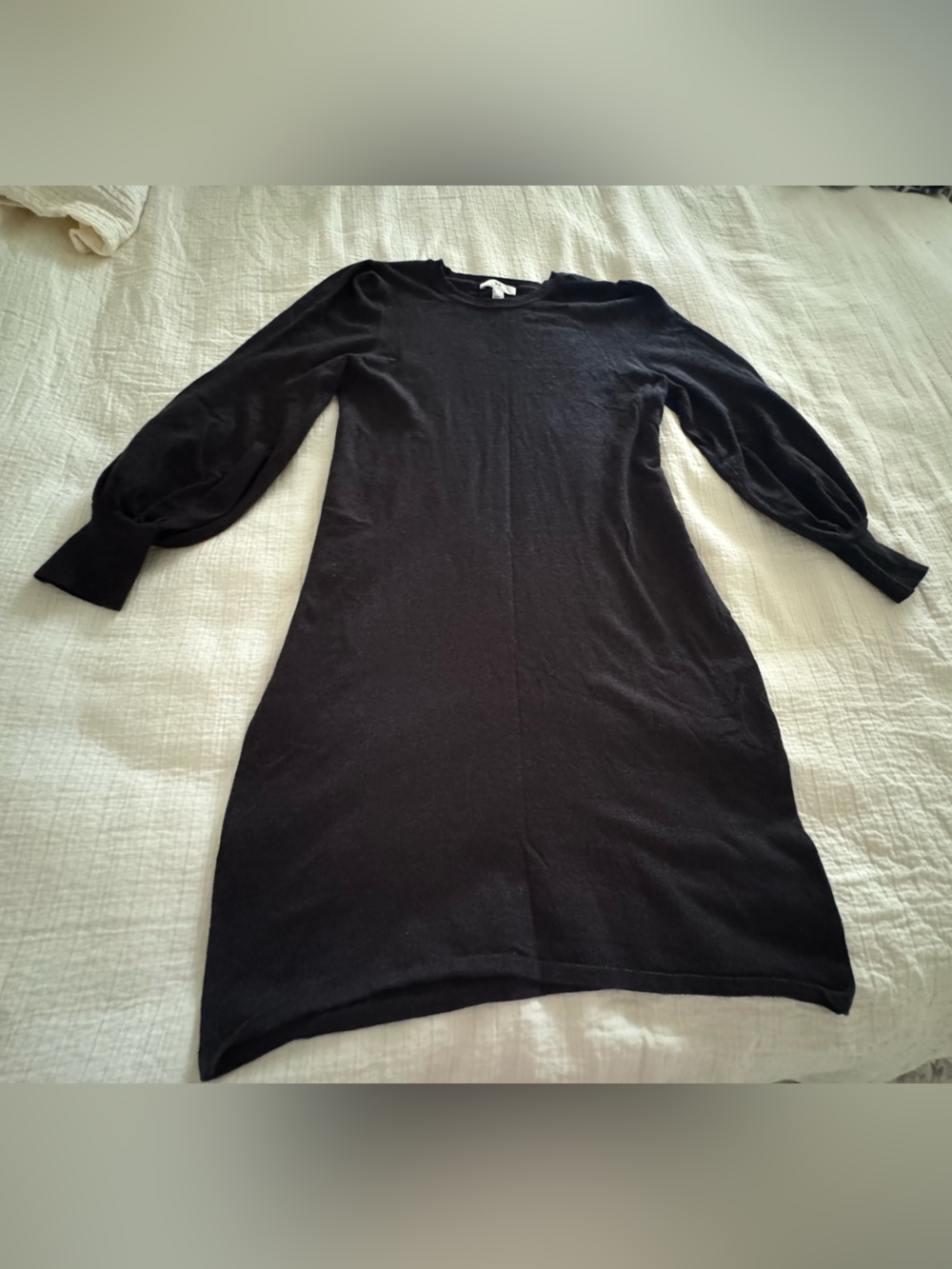 Halston Black Long Sleeve Midi Sweater Dress Size Medium